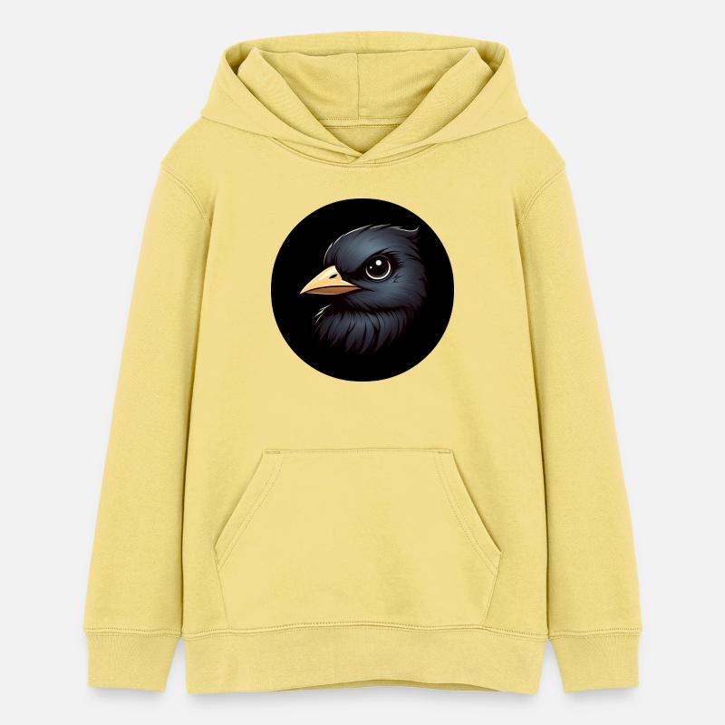 Corbeau dans le style d’animation - Sweat à capuche ado bio Stanley/Stella - jaune viva 