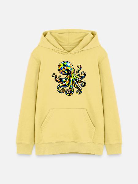 Krake - Teenager Organic Hoodie Mini Cruiser von Stanley/Stella - Gelb Viva