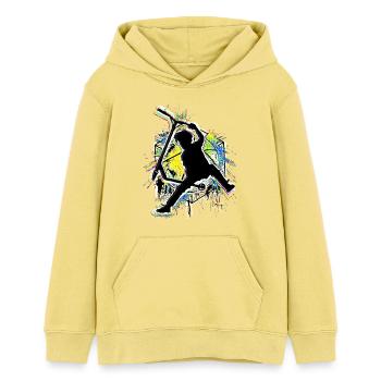 Bunter Scooter - Kickscooter - Stuntscooter - Teenager Organic Hoodie Mini Cruiser von Stanley/Stella - Gelb Viva  - Vorne - AI Model Teenager Female light (150cm)