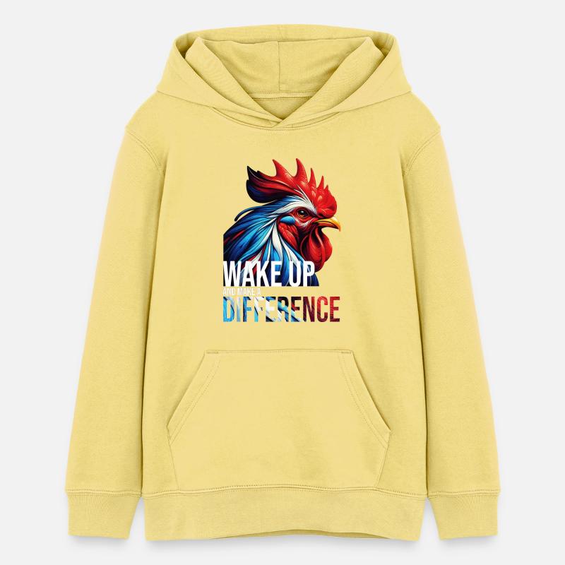 RÉVEILLEZ-VOUS ET FAITES LA DIFFÉRENCE-DB - Sweat à capuche ado bio Stanley/Stella - jaune viva 