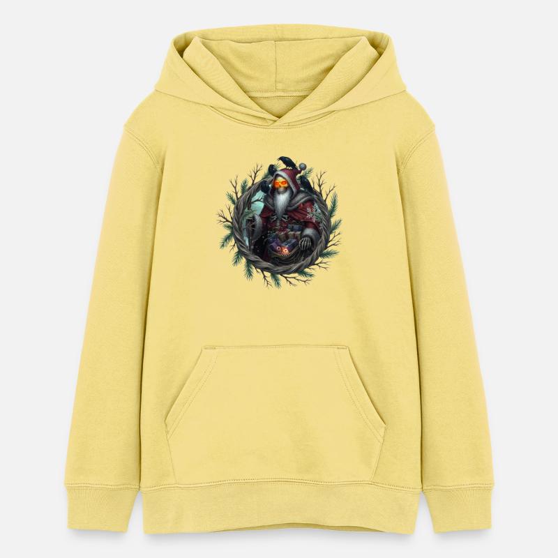 Crâne de Santa Invierno - Sweat à capuche ado bio Stanley/Stella - jaune viva 