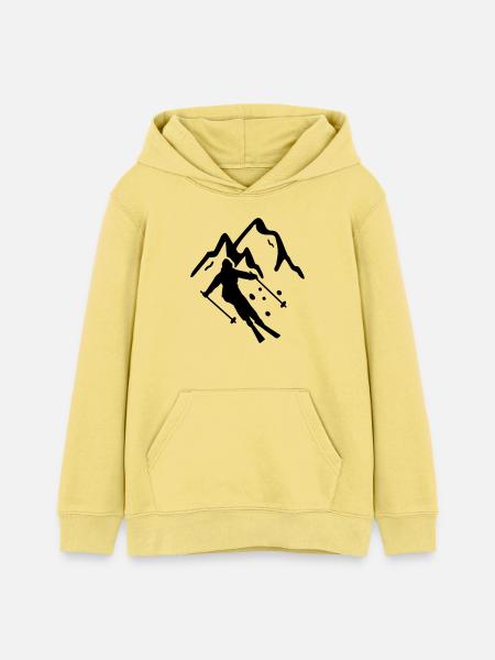 Skifahren - Teenager Organic Hoodie Mini Cruiser von Stanley/Stella - Gelb Viva