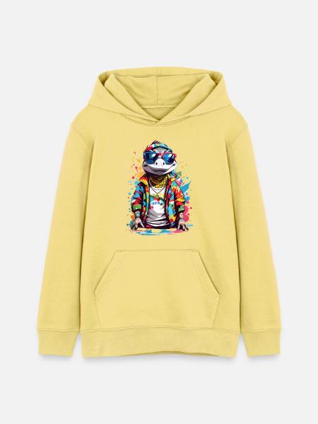 Coole Krokodil - Teenager Organic Hoodie Mini Cruiser von Stanley/Stella - Gelb Viva 