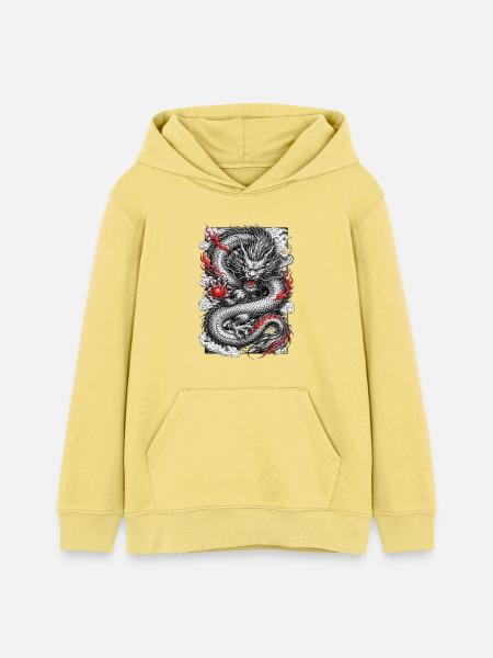 chinesischer Drache - Teenager Organic Hoodie Mini Cruiser von Stanley/Stella - Gelb Viva 