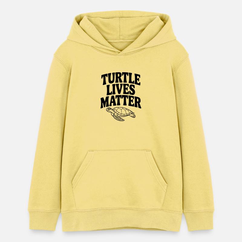 La vie des tortues compte - Sweat à capuche ado bio Stanley/Stella - jaune viva 