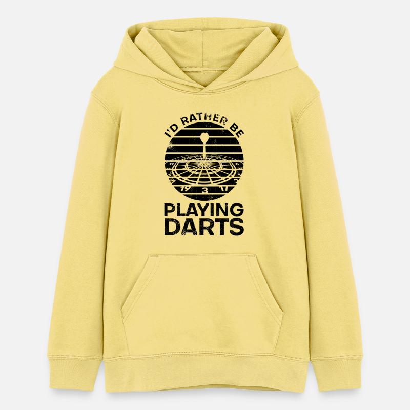 Drôle de joueur de fléchettes disant - Sweat à capuche ado bio Stanley/Stella - jaune viva 