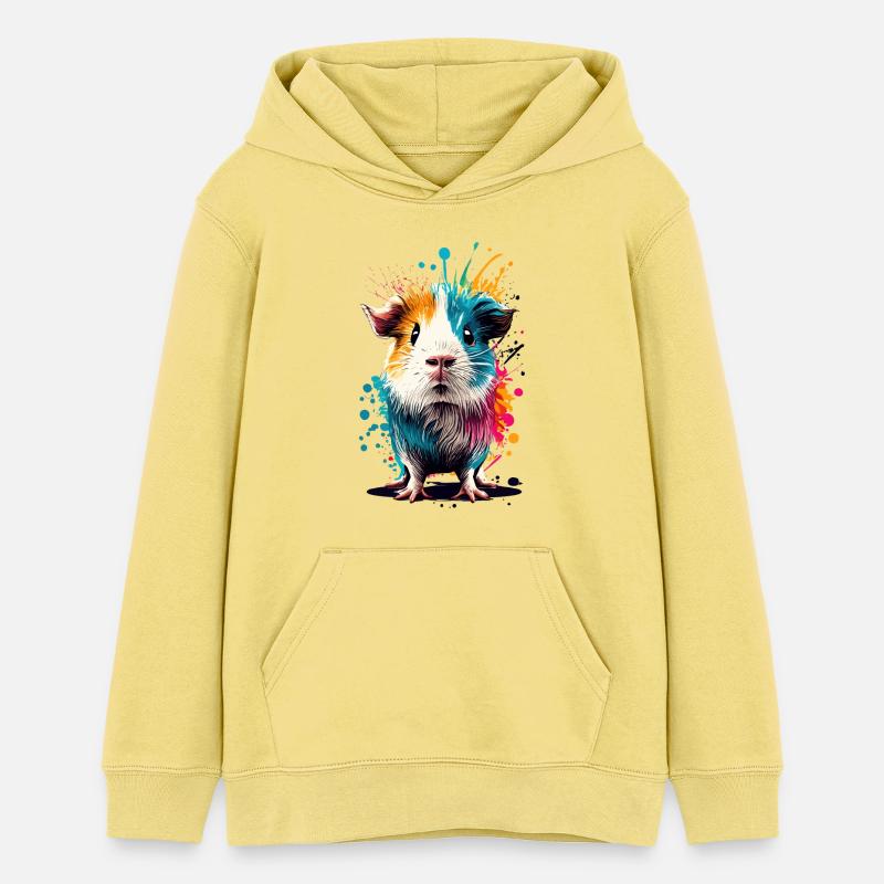 Cochon d’Inde - Mignon cochon d’Inde - Sweat à capuche ado bio Stanley/Stella - jaune viva 