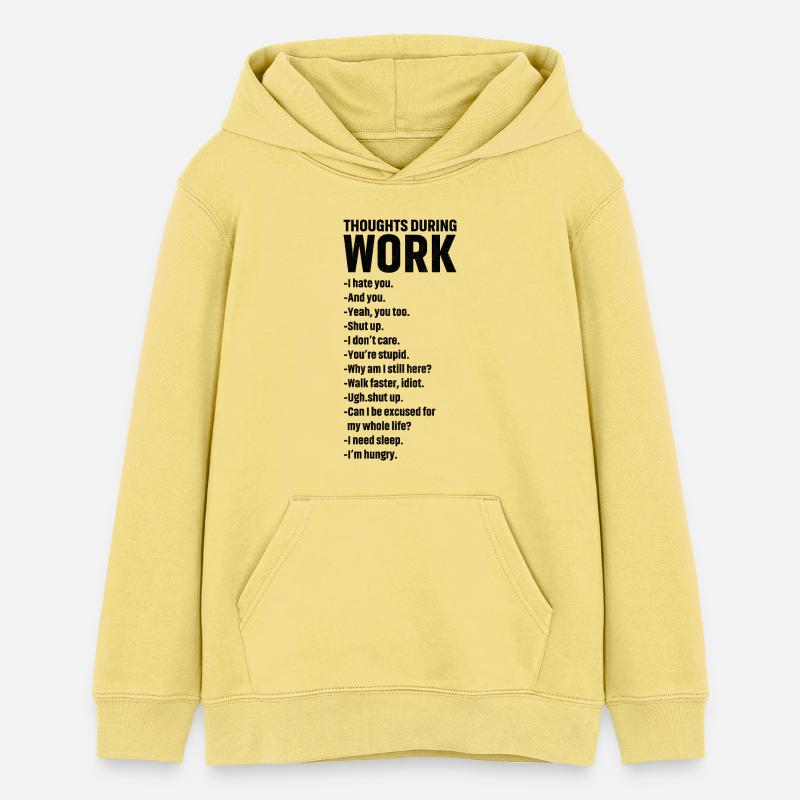thoughts during work - Sweat à capuche ado bio Stanley/Stella - jaune viva