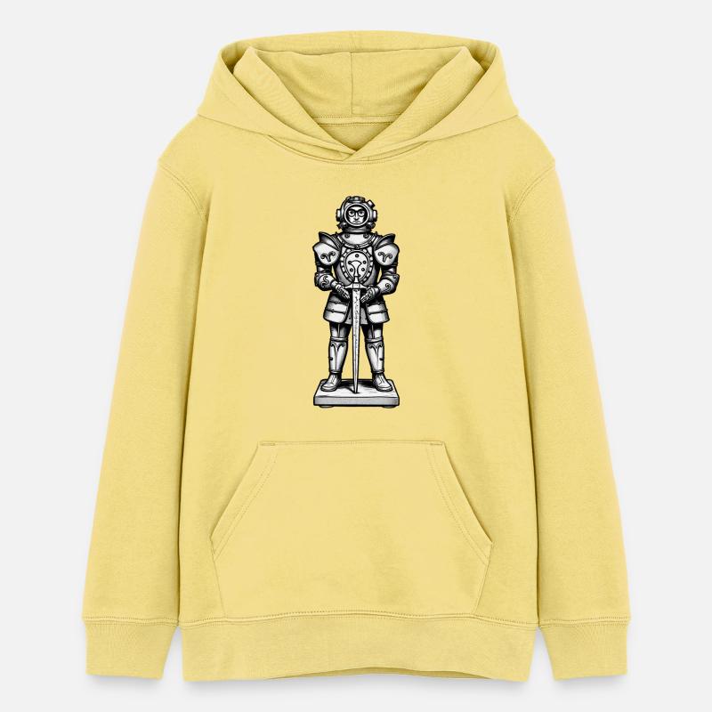 KNIGHT DIVER MAN - black & white - Sweat à capuche ado bio Stanley/Stella - jaune viva