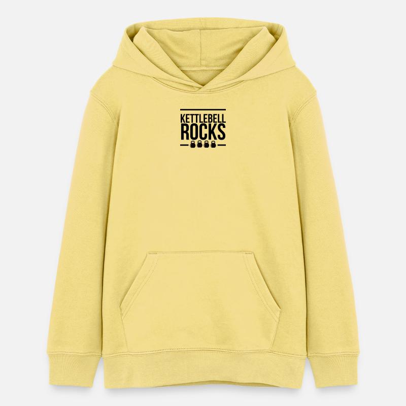 Kettlebell ROCKS 1.0 - Sweat à capuche ado bio Stanley/Stella - jaune viva 