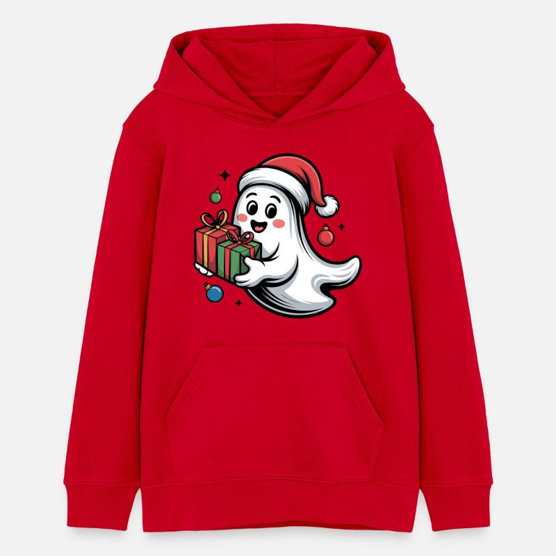 Weihnachtsgeist mit Geschenken - Sweat à capuche ado bio Stanley/Stella - rouge