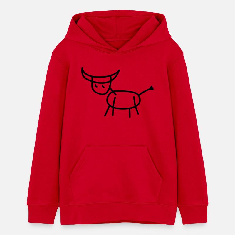 Kinderzeichnungen: Stier - Sweat à capuche ado bio Stanley/Stella - rouge