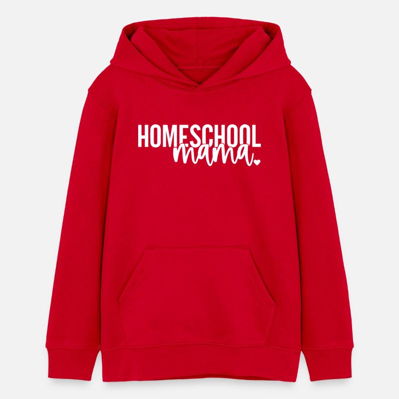 Maman scolarisée à la maison - Sweat à capuche ado bio Stanley/Stella - rouge