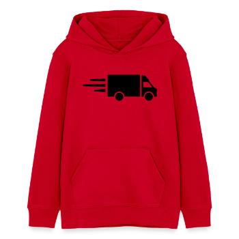 LKW - Teenager Organic Hoodie Mini Cruiser von Stanley/Stella - Rot - Vorne - AI Model Teenager Female dark (150cm)