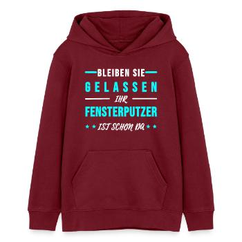 Fensterputzer Gebäudereiniger Sprüche Geschenk - Teenager Organic Hoodie Mini Cruiser von Stanley/Stella - Burgunderrot - Vorne - AI Model Teenager Male dark (155cm)