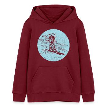 Ski - Vacances au ski et ski rétro - Sweat à capuche ado bio Stanley/Stella - bordeaux - Devant - AI Model Teenager Male dark (155cm)