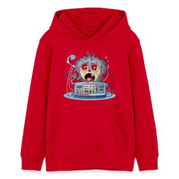 Kuschelige Monsterboombox - Teenager Organic Hoodie Mini Cruiser von Stanley/Stella - Rot - Vorne - AI Model Teenager Female dark (150cm)