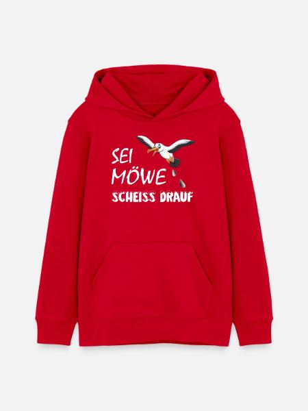 Sei Möwe, scheiss drauf, plattdeutsch Geschenk - Teenager Organic Hoodie Mini Cruiser von Stanley/Stella - Rot