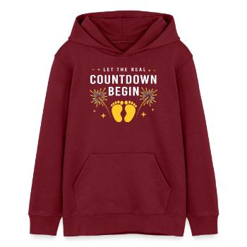Gender Reveal Neujahr - Teenager Organic Hoodie Mini Cruiser von Stanley/Stella - Burgunderrot - Vorne - AI Model Teenager Male dark (155cm)