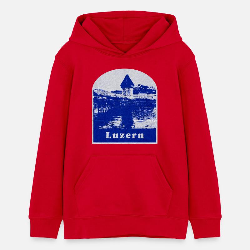Lucerne, Suisse - Sweat à capuche ado bio Stanley/Stella - rouge