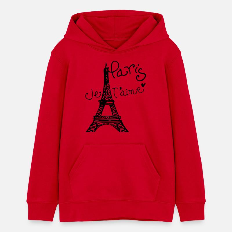 Paris Je T'aime Tour Eiffel - Sweat à capuche ado bio Stanley/Stella - rouge