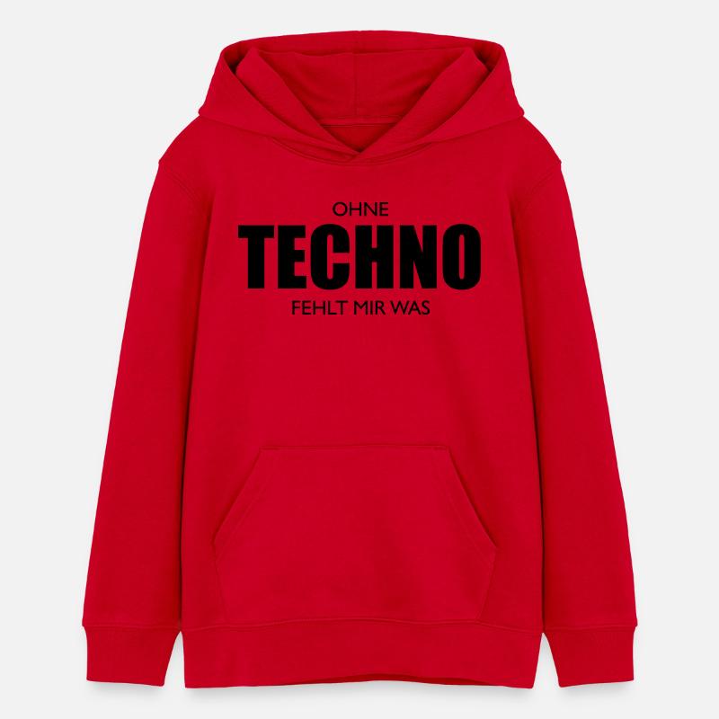 Sans la techno, il te manque quelque chose - Sweat à capuche ado bio Stanley/Stella - rouge