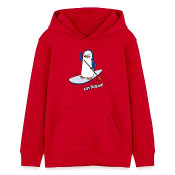 Küstenkind Pinguin - Teenager Organic Hoodie Mini Cruiser von Stanley/Stella - Rot - Vorne - AI Model Teenager Female dark (150cm)