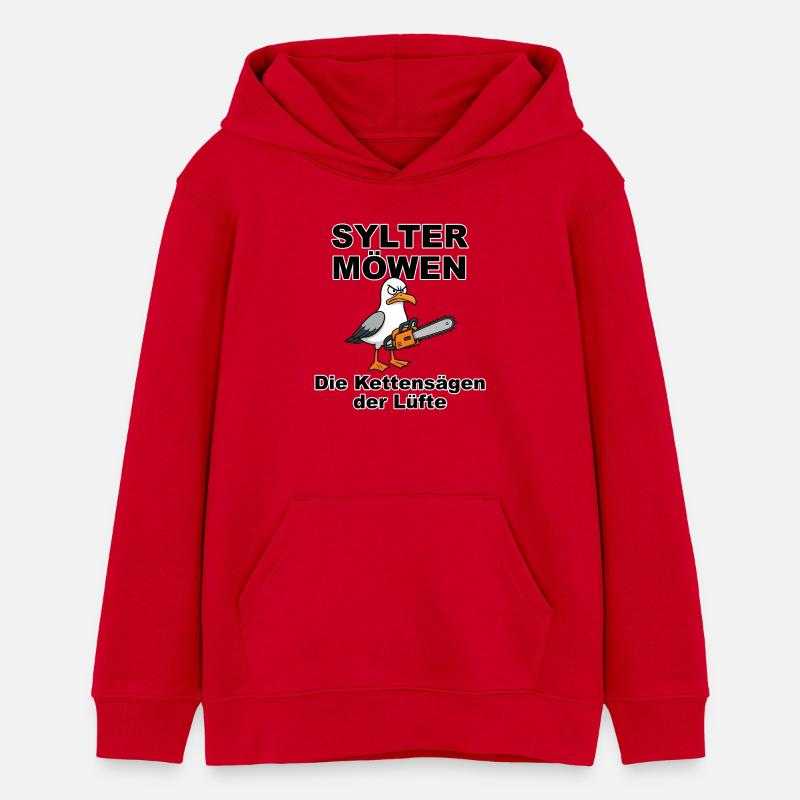 Sylt Seagulls : Design réalisé par Dekoinsel Sylt - Sweat à capuche ado bio Stanley/Stella - rouge
