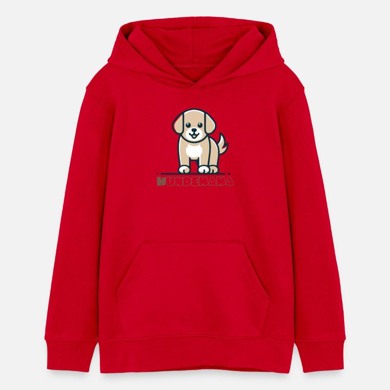 Conception de dessin animé à motif de chien mignon - Sweat à capuche ado bio Stanley/Stella - rouge