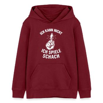 Schach Ausrede - Teenager Organic Hoodie Mini Cruiser von Stanley/Stella - Burgunderrot - Vorne - AI Model Teenager Male dark (155cm)
