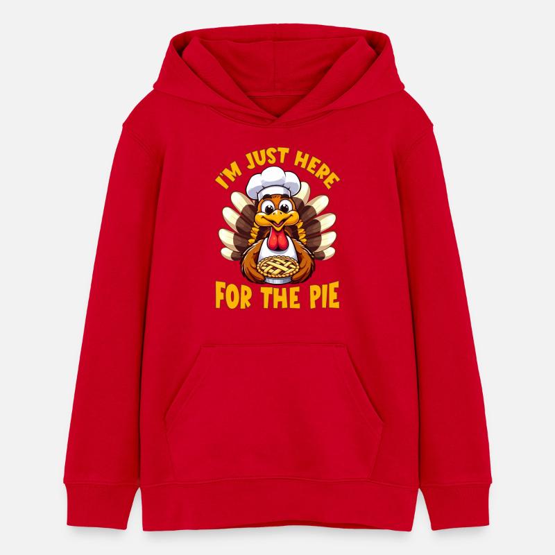 Chapeau de chef à la dinde et gâteau de Thanksgiving - Sweat à capuche ado bio Stanley/Stella - rouge