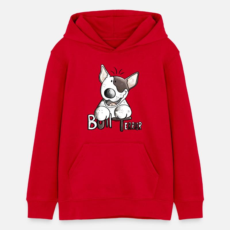 Drôle Bull Terrier - Chien - Chiens - Sweat à capuche ado bio Stanley/Stella - rouge