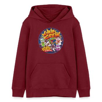 Lab Crew 2026: Comic Strip Lab Team - Teenager Organic Hoodie Mini Cruiser von Stanley/Stella - Burgunderrot - Vorne - AI Model Teenager Male dark (155cm)