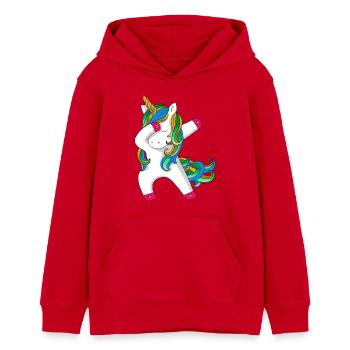 Einhorn Dabbing - Teenager Organic Hoodie Mini Cruiser von Stanley/Stella - Rot - Vorne - AI Model Teenager Female dark (150cm)