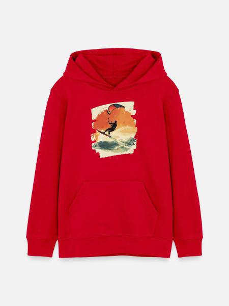 Kitesurfer - Teenager Organic Hoodie Mini Cruiser von Stanley/Stella - Rot