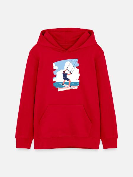 Kitesurfer - Teenager Organic Hoodie Mini Cruiser von Stanley/Stella - Rot