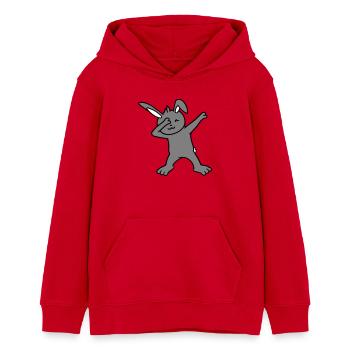 Hase Dabbing Dab Dance Pose Tanzen Party Feiern - Teenager Organic Hoodie Mini Cruiser von Stanley/Stella - Rot - Vorne - AI Model Teenager Female dark (150cm)