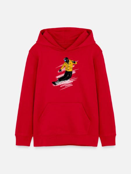 Snowboarder - Teenager Organic Hoodie Mini Cruiser von Stanley/Stella - Rot