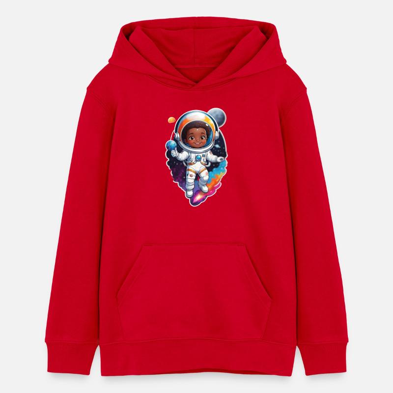 Conception de dessin animé d’enfant astronaute mignon - Sweat à capuche ado bio Stanley/Stella - rouge