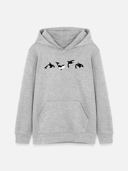 Orca Positions - Geschenkidee - Teenager Organic Hoodie Mini Cruiser von Stanley/Stella - Grau meliert