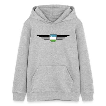 Usbekistan T-Shirt – Stolz und Kultur - Teenager Organic Hoodie Mini Cruiser von Stanley/Stella - Grau meliert - Vorne - AI Model Teenager Female light (150cm)