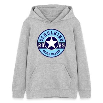 SCHULKIND 2025 - ERSTE KLASSE - EINSCHULUNG 2025 - Teenager Organic Hoodie Mini Cruiser von Stanley/Stella - Grau meliert - Vorne - AI Model Teenager Female light (150cm)