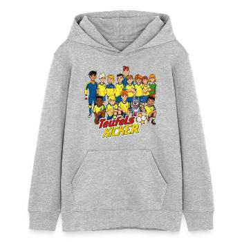Teufelskicker Gesamte Fußballmannschaft - Teenager Organic Hoodie Mini Cruiser von Stanley/Stella - Grau meliert - Vorne - AI Model Teenager Female light (150cm)