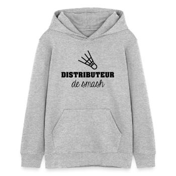 Distributeur de smash - Sweat à capuche ado bio Stanley/Stella - gris chiné - Devant - AI Model Teenager Female light (150cm)