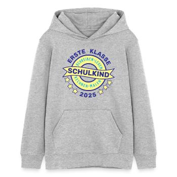ERSTE KLASSE SCHULKIND 2025 - EINSCHULUNG 2025 - Teenager Organic Hoodie Mini Cruiser von Stanley/Stella - Grau meliert - Vorne - AI Model Teenager Female light (150cm)