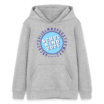 SCHULKIND 2025 - EINSCHULUNG - ERSTER SCHULTAG - Teenager Organic Hoodie Mini Cruiser von Stanley/Stella - Grau meliert - Vorne - AI Model Teenager Female light (150cm)