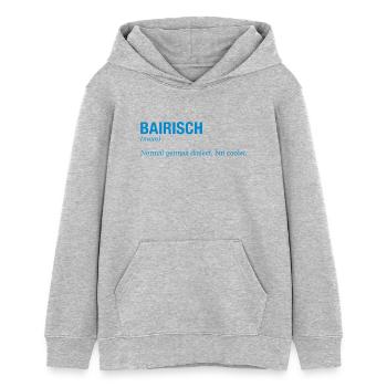 BAIRISCH Bayrisch - Teenager Organic Hoodie Mini Cruiser von Stanley/Stella - Grau meliert - Vorne - AI Model Teenager Female light (150cm)