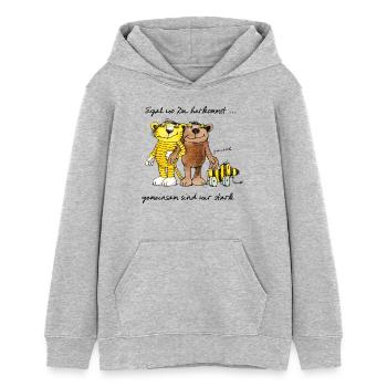 Janosch Bär Tigerente Tiger Gemeinsam Stark - Teenager Organic Hoodie Mini Cruiser von Stanley/Stella - Grau meliert - Vorne - AI Model Teenager Female light (150cm)