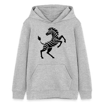 Zebra Hufe hoch Kunststück Silhouette - Teenager Organic Hoodie Mini Cruiser von Stanley/Stella - Grau meliert - Vorne - AI Model Teenager Female light (150cm)