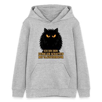 Dunkler Schatten mit Flauschfaktor – Katze - Teenager Organic Hoodie Mini Cruiser von Stanley/Stella - Grau meliert - Vorne - AI Model Teenager Female light (150cm)